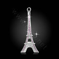Bling Eiffel Tower Alloy Rhinestone Crystal DIY Phone Case Cover Deco Kit 36*88mm - Pink
