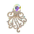 Bling Octopus Alloy Crystal Rhinestone DIY Phone Case Cover Deco Den Kit - Color AB