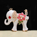 Alloy Elephant Crystal Pearl Metal DIY Phone Case Cover Deco Kit - White