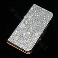 Luxury Bling Holster Cover Crystal Leather Case for iPhone 5 - Black