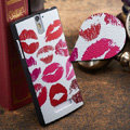 Red lips Painting Cover Matte Hard Case Skin for OPPO X909 Find 5 - White