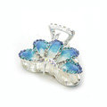 Hair Jewelry Crystal Rhinestone Glaze Metal Hair Clip Claw Clamp - Blue