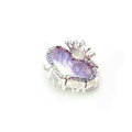 Hair Jewelry Crystal Rhinestone Love Heart Glaze Metal Hair Clip Claw Clamp - Purple