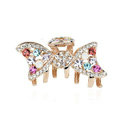 Hair Jewelry Rhinestone Crystal Bowknot Metal Hair Clip Claw Clamp - Multicolor