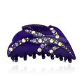 Hair Jewelry Tree leaf Rhinestone Crystal Hair Clip Claw Clamp - Purple