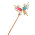 Butterfly Rhinestone Crystal Hairpin Hair Clasp Clip Fork Stick - Multicolor