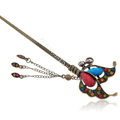 Retro Butterfly Tassel Crystal Rhinestone Hairpin Hair Clasp Clip Fork Stick - Multicolor