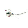 Tassel Feather Crystal Rhinestone Hairpin Hair Clasp Clip Fork Stick - Multicolor