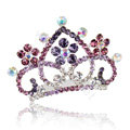 Hair Accessories Crystal Rhinestone Alloy Crown Bride Hair Pin Clip Combs - Purple