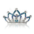 Hair Accessories Crystal Rhinestone Alloy Crown Hair Pin Clip Combs - Blue
