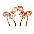 Hair Accessories Crystal Rhinestone Butterfly Hair Pin Clip Fork Combs - Champagne