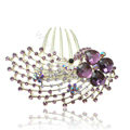 Hair Accessories Rhinestone Crystal Alloy Peacock Hair Pin Clip Combs - Purple