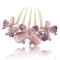 Hair Accessories Rhinestone Crystal Butterfly Alloy Hair Clip Combs - Purple