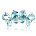 Rhinestone Crystal Butterfly Hair Clip Barrette Metal Hair Slide - Blue