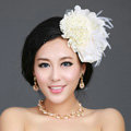 Wedding Bride Jewelry Crystal Headband Flower Headwear Lace Feather Hairpin hat