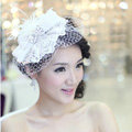 Wedding Bride Jewelry Crystal Lace Feather Hairpin hat Headband Flower Headwear