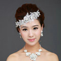 Wedding Bride Jewelry Crystal Lace Flower Pearl Headpiece Headband Hair Accessories