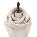 Fashion Unisex Winter knitting Wool Collar Neck Warmer woman Ring Scarf Shawl - Beige