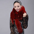 Fox fur scarf fashion Women Whole fox fur shawl winter warm tippet neck wrap - Red