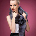 Fox fur scarf fashion women man Whole fox fur shawl winter warm tippet neck wrap - Silverblue