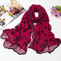 Fashion grid long scarf shawl women warm cotton silk diamond wrap scarves - Rose