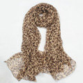 Fashion long soft animal print shawl scarf women warm silk leopard chiffon scarves - Brown