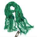 High-end Fashion long flower scarf shawl women warm lace mink wrap scarves - Green
