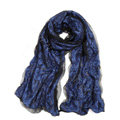 High-end Fashion long scarf shawl women warm silk lace wrap scarves - Blue