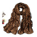 High-end Fashion long scarf shawl women warm silk lace wrap scarves - Coffee