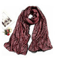 High-end Fashion long scarf shawl women warm silk lace wrap scarves - Pink