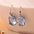Luxury fashion women crystal diamond earrings 925 Silver - Blue