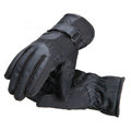 Allfond Man winter warm outdoor sport windproof ski motorcycle riding buckle leather Gloves - Black