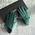 Fashion Women Genuine Leather Sheepskin Half Palm Short Gloves Size L - Green