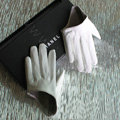 Fashion Women Genuine Leather Sheepskin Half Palm Short Gloves Size L - White