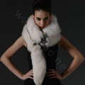 Luxury fox fur scarf fashion Women Whole fox fur shawl winter warm tippet neck wrap - White black