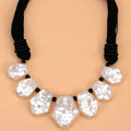 Luxury Fashion Women Exaggeration Choker Bead Natural Shell Bib Necklace Jewelry - White