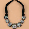 Luxury Fashion Women Exaggeration Choker Natural Shell Bib Necklace Jewelry - Black
