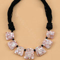 Luxury Fashion Women Exaggeration Choker Natural Shell Bib Necklace Jewelry - Pink