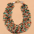 Luxury Fashion Women Exaggeration Choker Natural Shell multilayer Bib Necklace Jewelry - Green