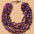 Luxury Fashion Women Exaggeration Choker Natural Shell multilayer Bib Necklace Jewelry - Purple