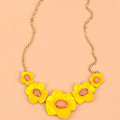 Luxury Simple Women Choker Gems Flower Bib Necklace Jewelry Gold plated - Yellow