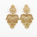 Unique Hollow Alloy Flower Stud Earrings Gold Plated Women Fashion Jewelry