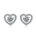 Hearts and arrows Zircon Crystal White Gold Plated Stud Earrings Women Luxury Lady Jewelry