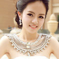 High Quality Vintage Luxury Crystal Woman Wedding Bridal Shoulder Chain Shawl Necklace jewelry