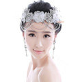 Luxury Rhinestone Lace Flower Tassel Hairwear Wedding Bride Headband Bridal Hair Accessories