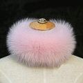 Fashion Short Fox Fur Scarf Women Winter Warm Neck Wrap Muffler Fox Fur Collar - Pink