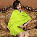 High Quality Solid Color Wool Scarf Shawls Women Winter Long Warm Pashmina Cape - Fluorescent green