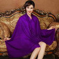 High Quality Solid Color Wool Scarf Shawls Women Winter Long Warm Pashmina Cape - Purple