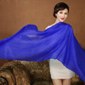 High Quality Solid Color Wool Scarf Shawls Women Winter Long Warm Pashmina Cape - Sapphire blue
