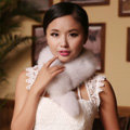Luxury Classic Short Fox Fur Scarf Women Winter Warm Neck Wrap Fox Fur Collar - Blue fox